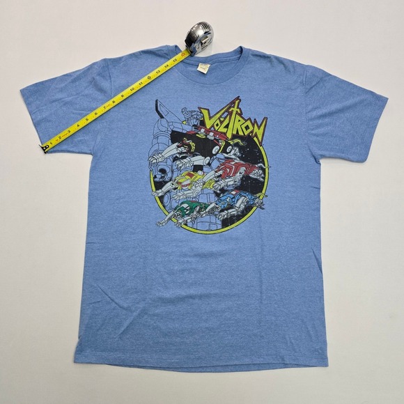 Soft Spun Voltron Vintage Graphic T-Shirt Mens Large Blue Heathered Short Sleeve - Picture 9 of 12